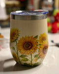 Stainless Steel Tumbler - "Sunflowers" 12Oz