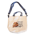 Crossbody Tote Bag - "Just a Girl Who Loves Books & Coffee"